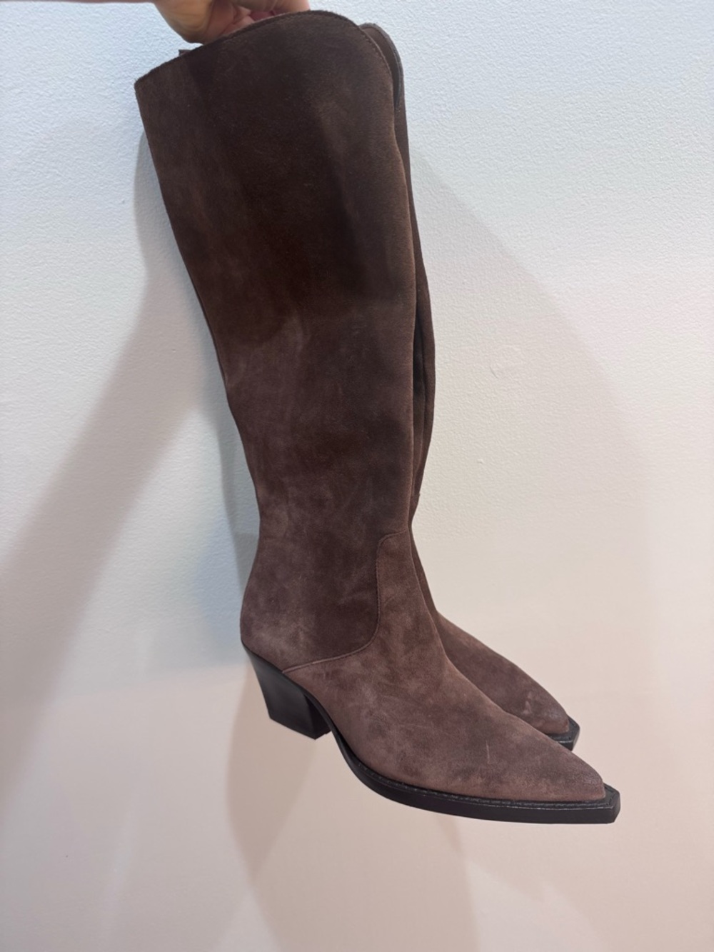 Dolce Vita Raj chocolate Suede Wide-Calf Boot - Picture 8 of 13